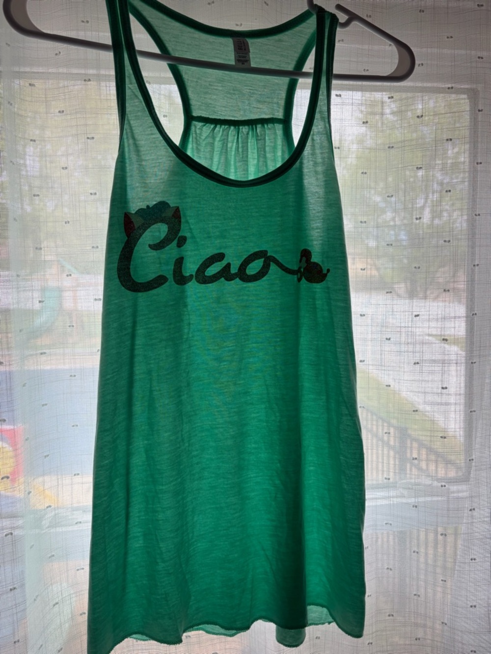 Pretty Little Monograms “Ciao” Graphic Racerback Tank